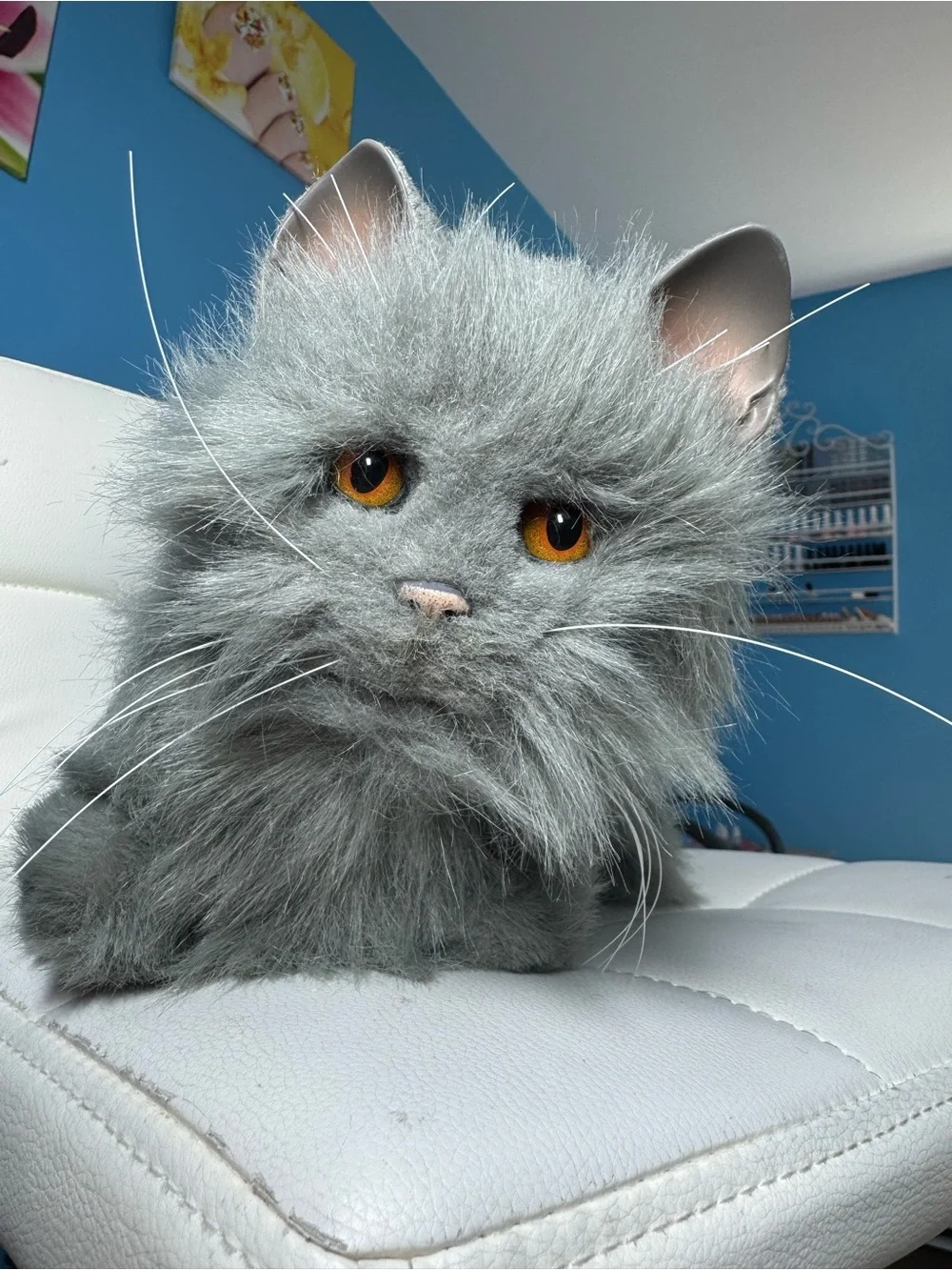 Tiger Electronics FurReal Friends Gray Shaggy Kitty Cat Interactive Plush Toy